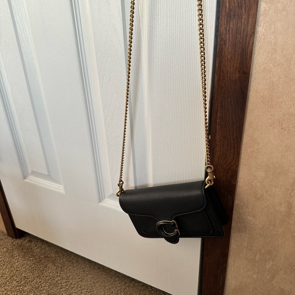 Coach Tabby Black Leather Crossbody Wristlet